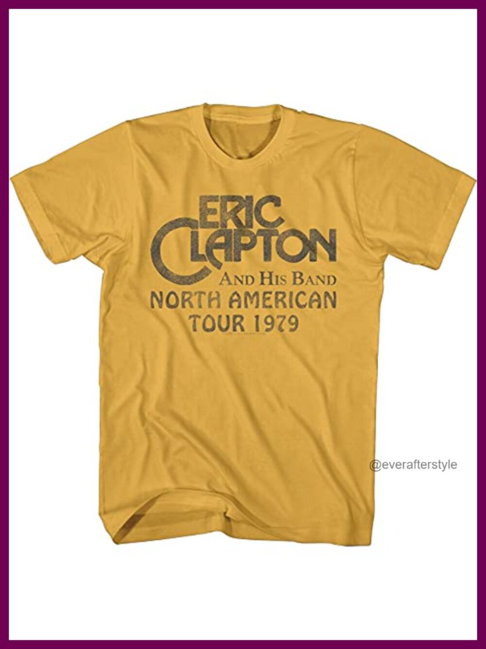 Eric Clapton 1979 North American Tour T-Shirt Crewneck Short Sleeve Tee